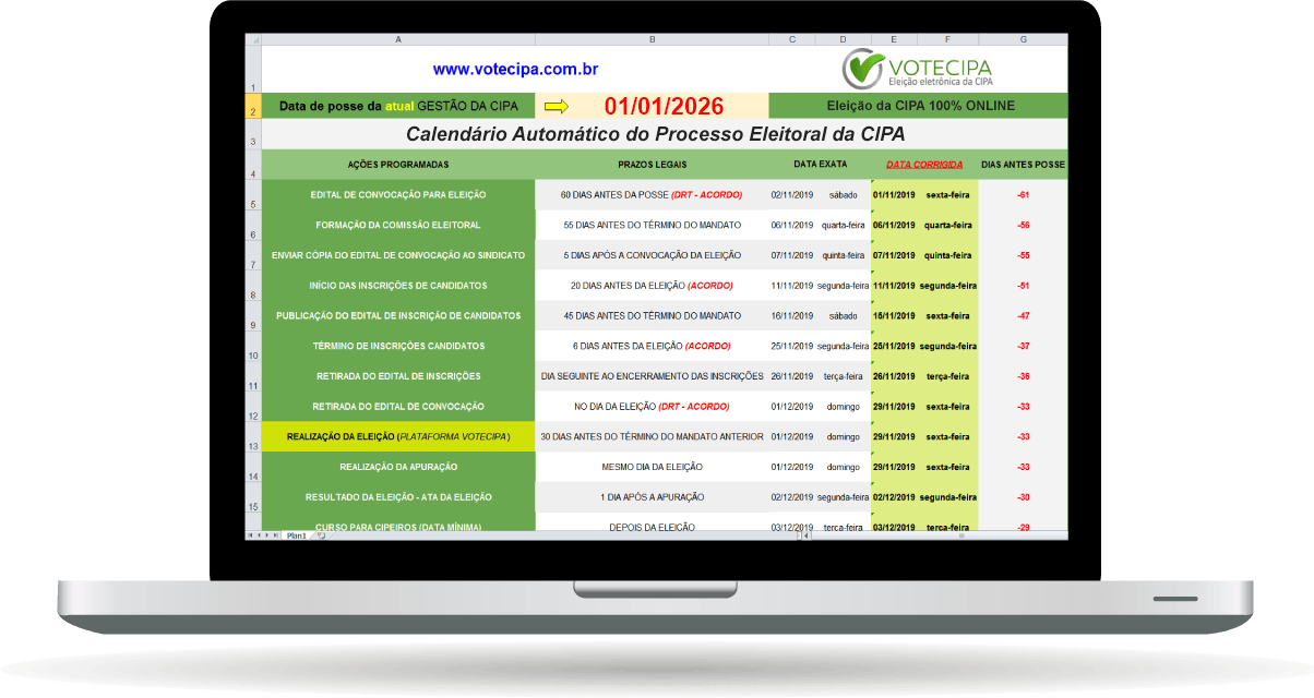 Calendário Automático do Processo Eleitoral da CIPA
